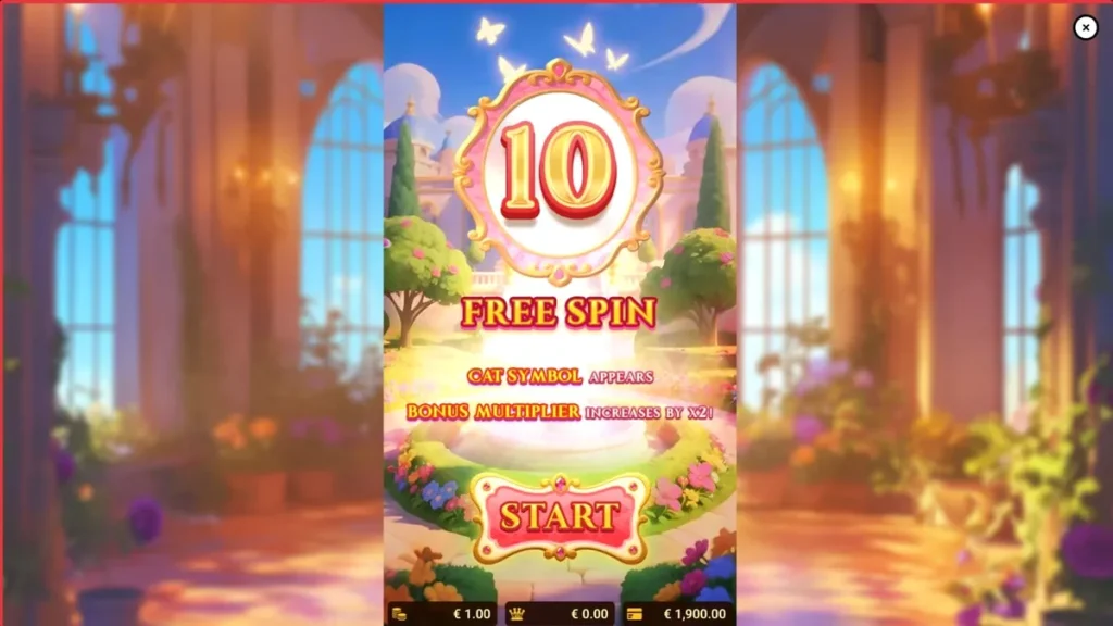 Royal Paws Maxways slot com tema de gatos reais e jardim luxuoso