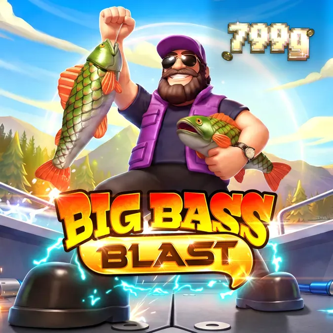 Interface do jogo Big Bass Blast com elementos visuais eletrificados